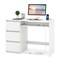 Costway Computer Desk with Power Outlet Keyboard Tray & 3 Large Drawers Type-C & USB Ports White/Natural